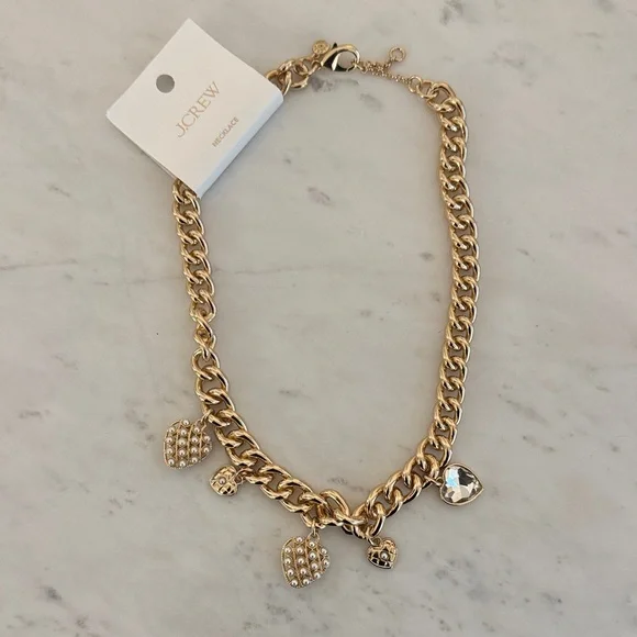 ❤️ J.Crew Heart Charm Necklace - Picture 1 of 2